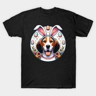 Treeing Walker Coonhound Enjoys Easter with Bunny Ears T-Shirt